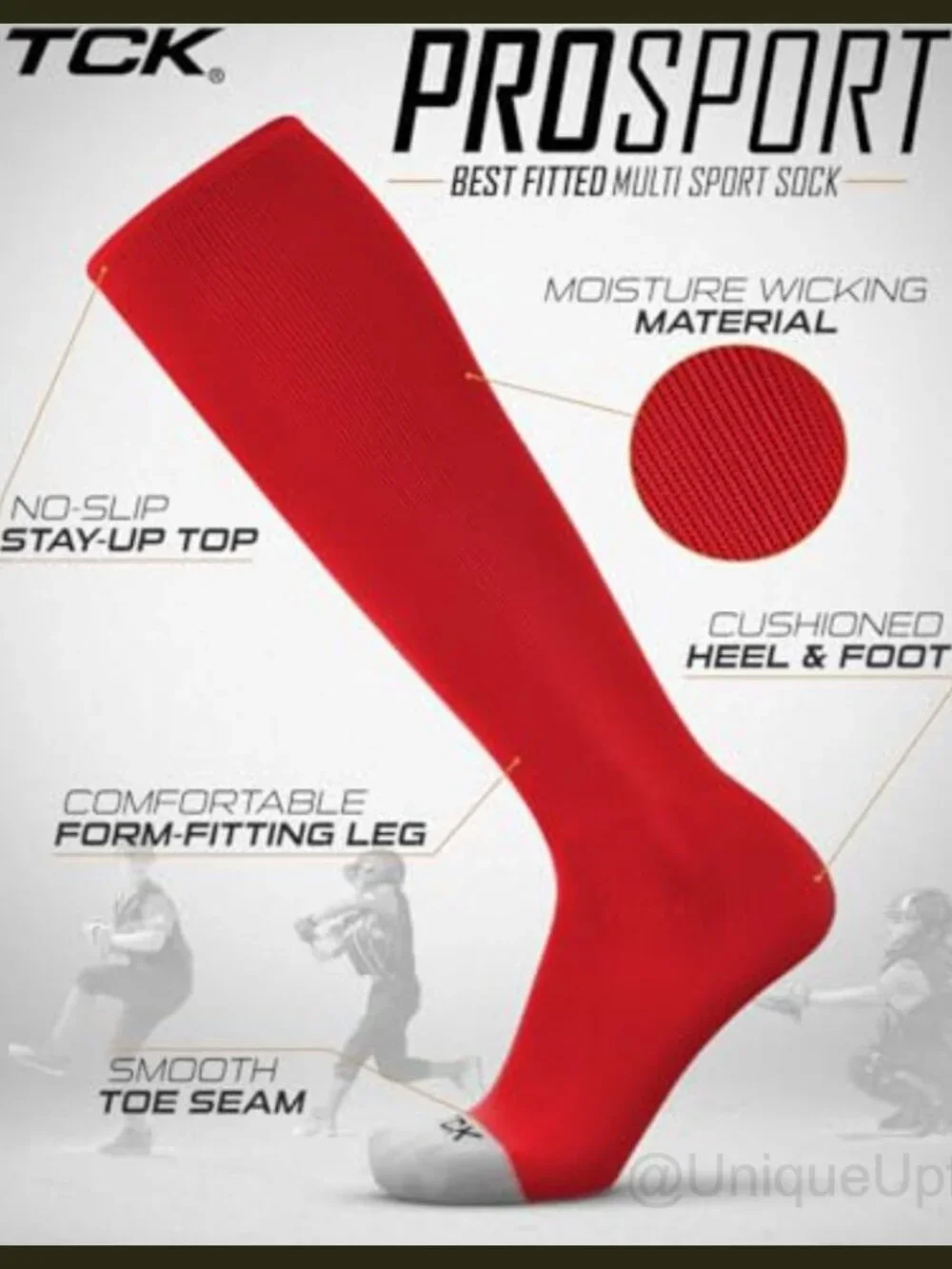 Knee High Tube Baseball Softball Socks Polypropylene Cushioned Athletic